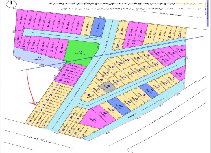 زمین طالقانی شرقی۱۹۹ متر